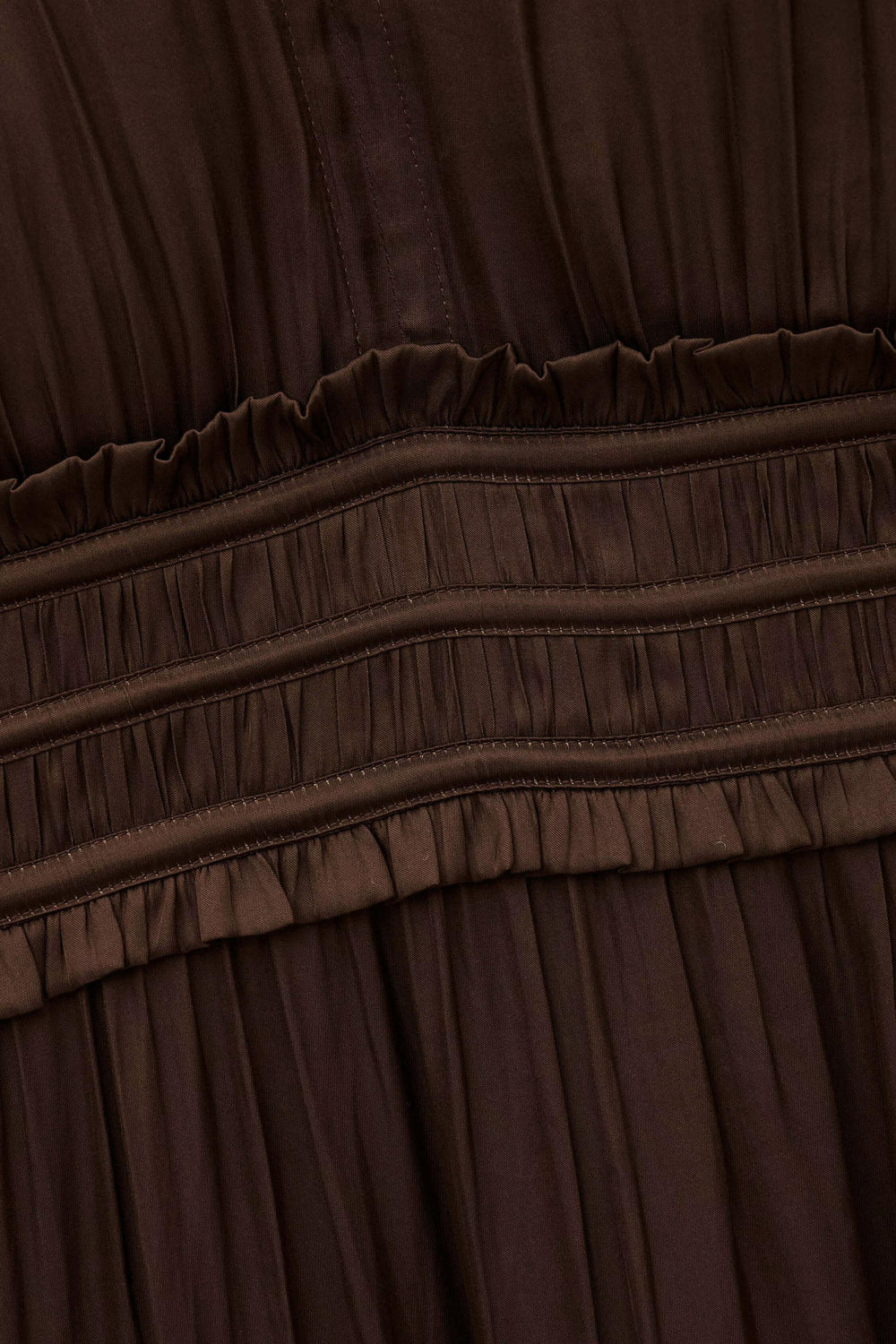 Short Gathered Dress Cleli Brown