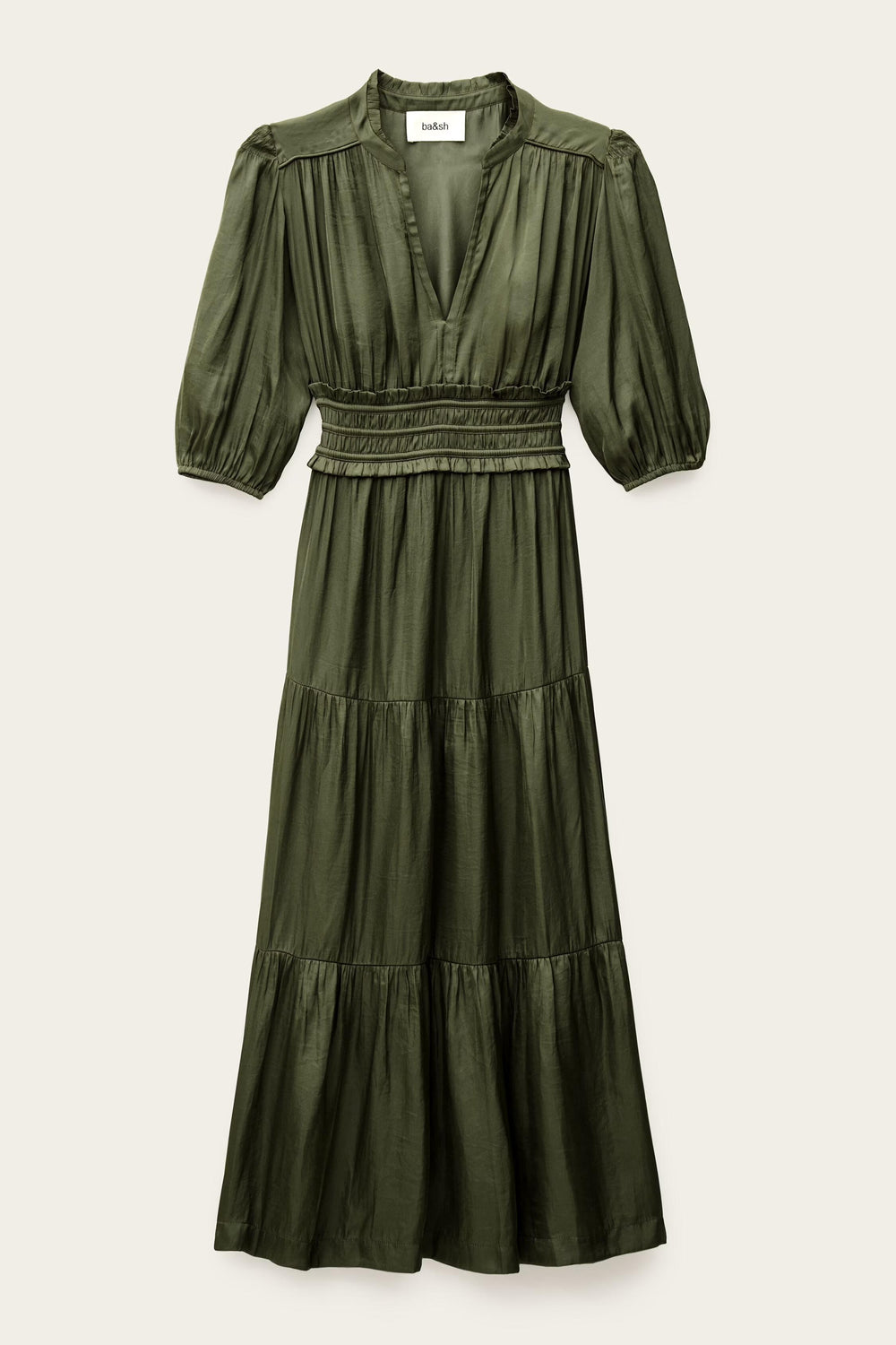 Short Gathered Dress Cleli Green