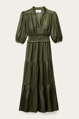Short Gathered Dress Cleli Green