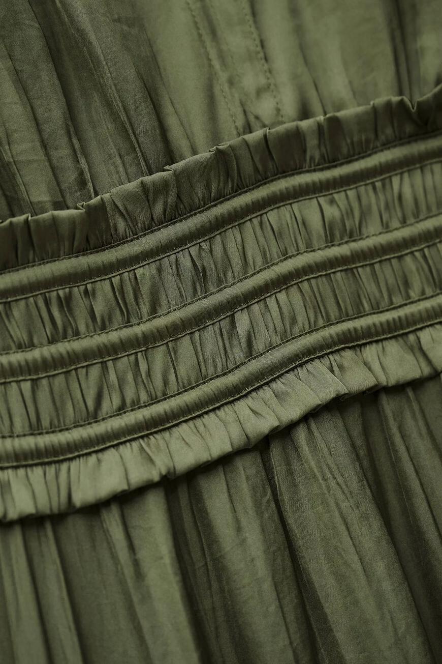Short Gathered Dress Cleli Green