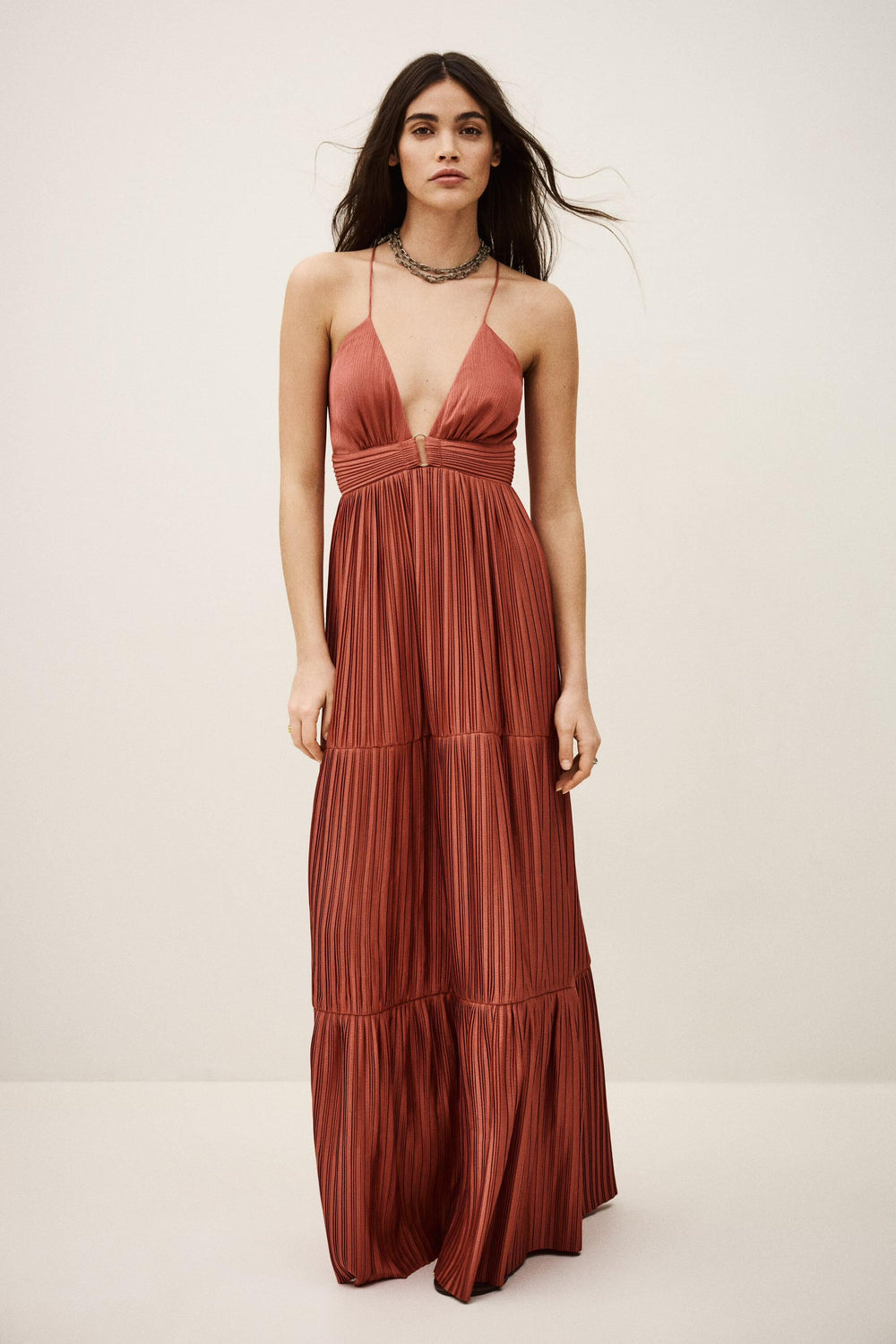 Satin Maxi Dress Wasta Pink