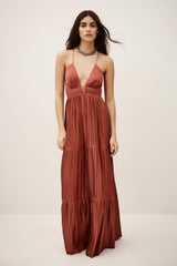 Satin Maxi Dress Wasta Pink