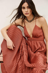 Satin Maxi Dress Wasta Pink