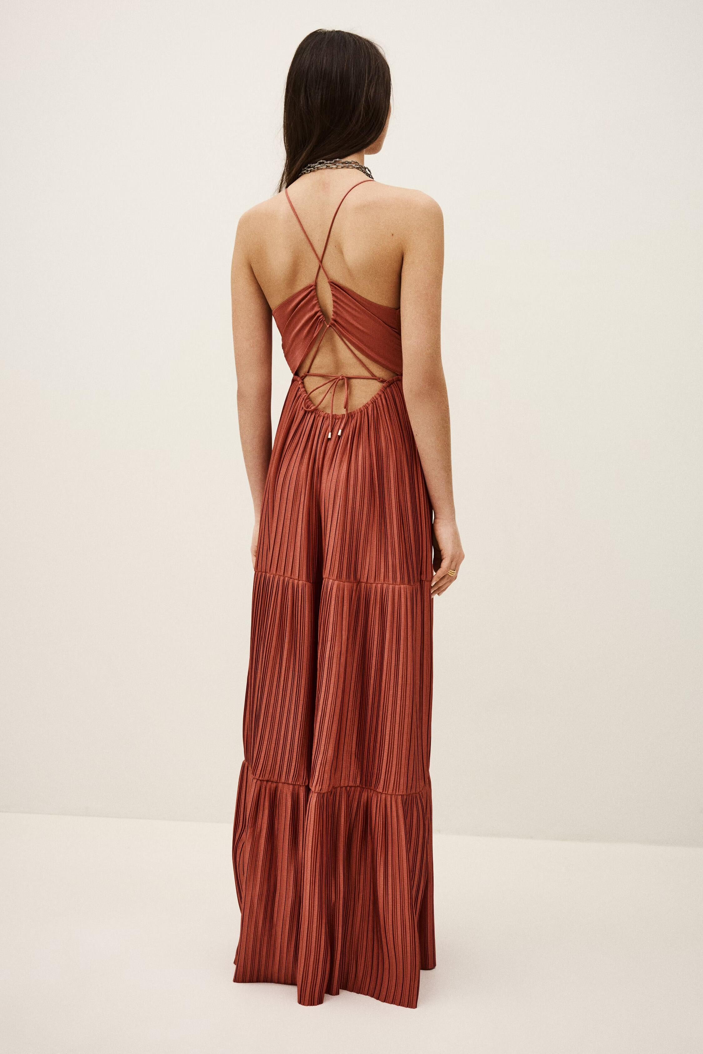 Satin Maxi Dress Wasta Pink