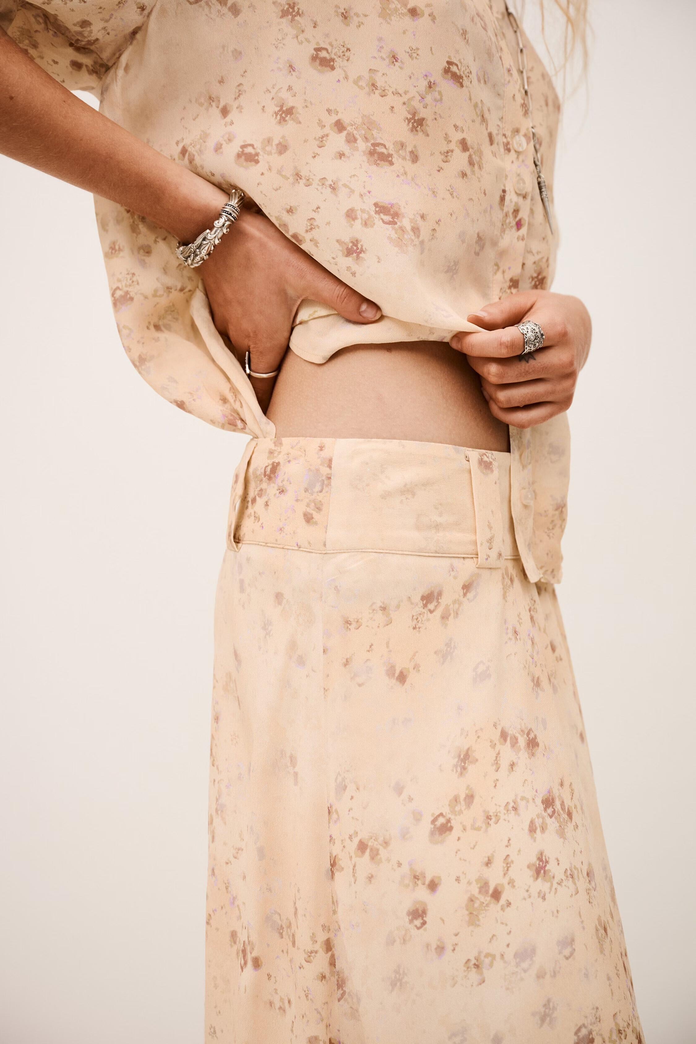 Patterned Maxi Skirt Nattalina Off-White