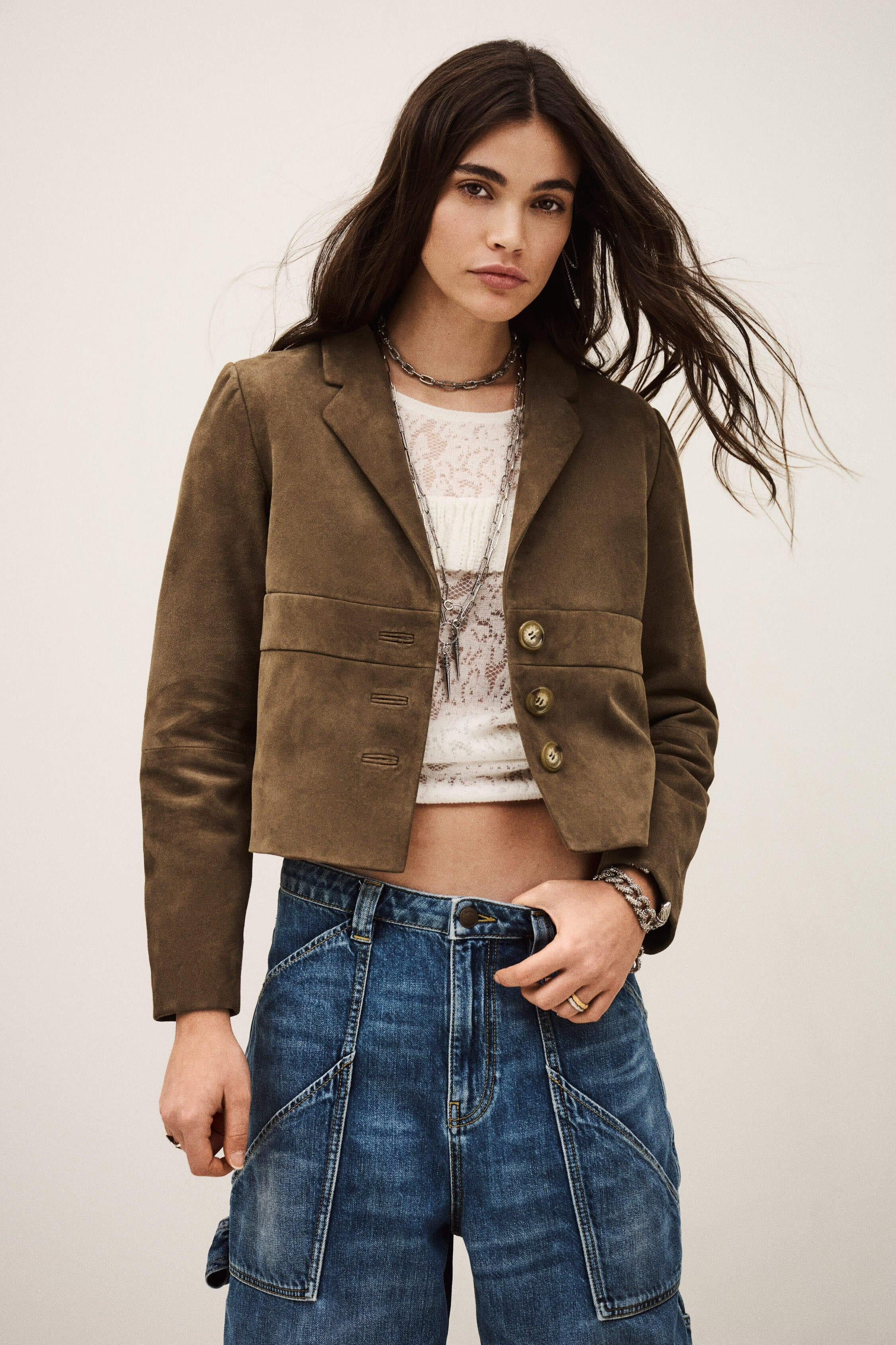 Suede Leather Jacket Morfeo Green