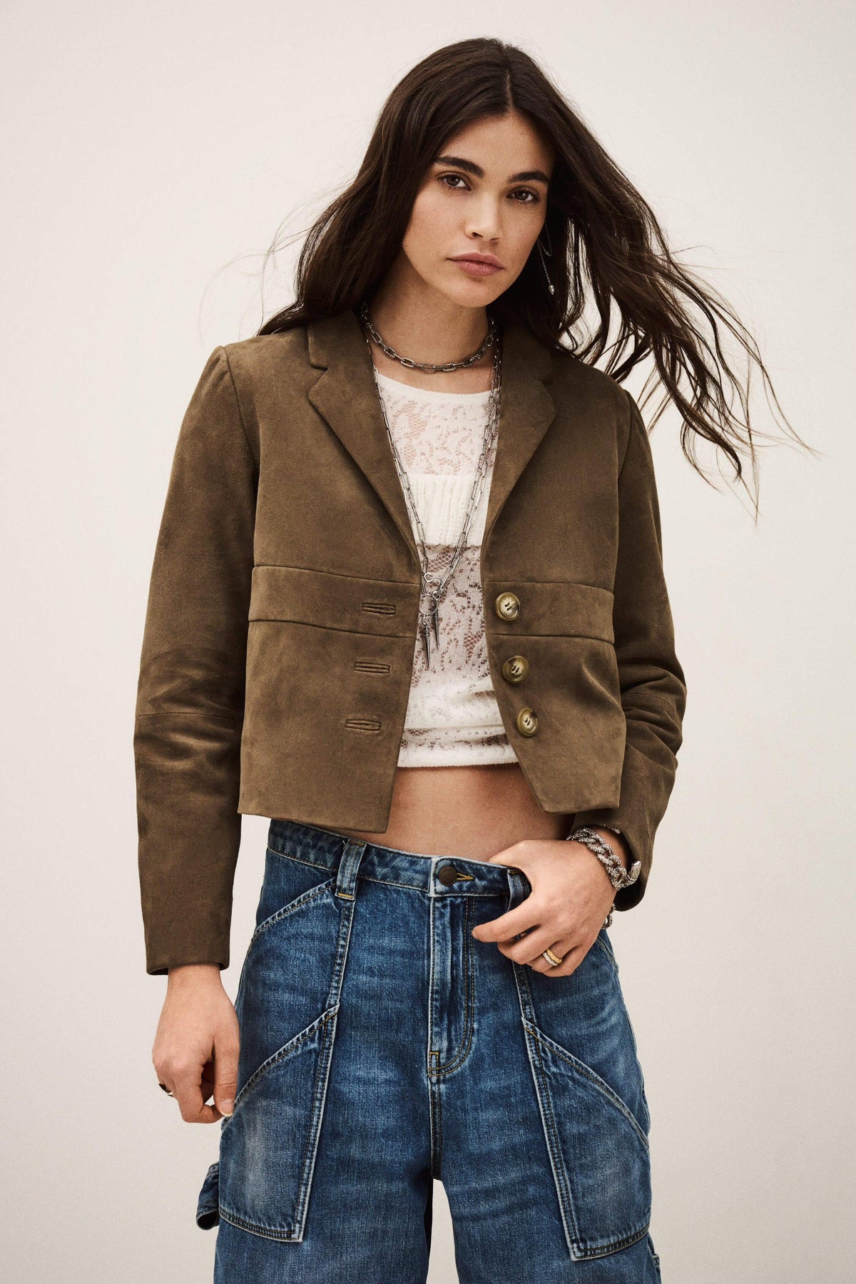 Suede Leather Jacket Morfeo Green