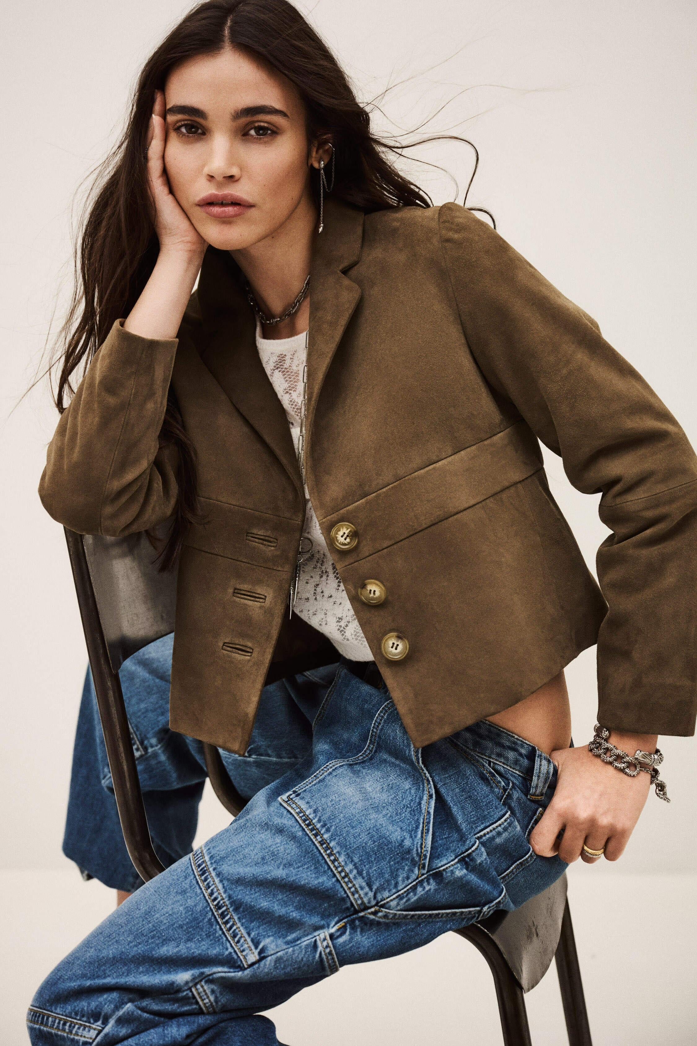 Suede Leather Jacket Morfeo Green