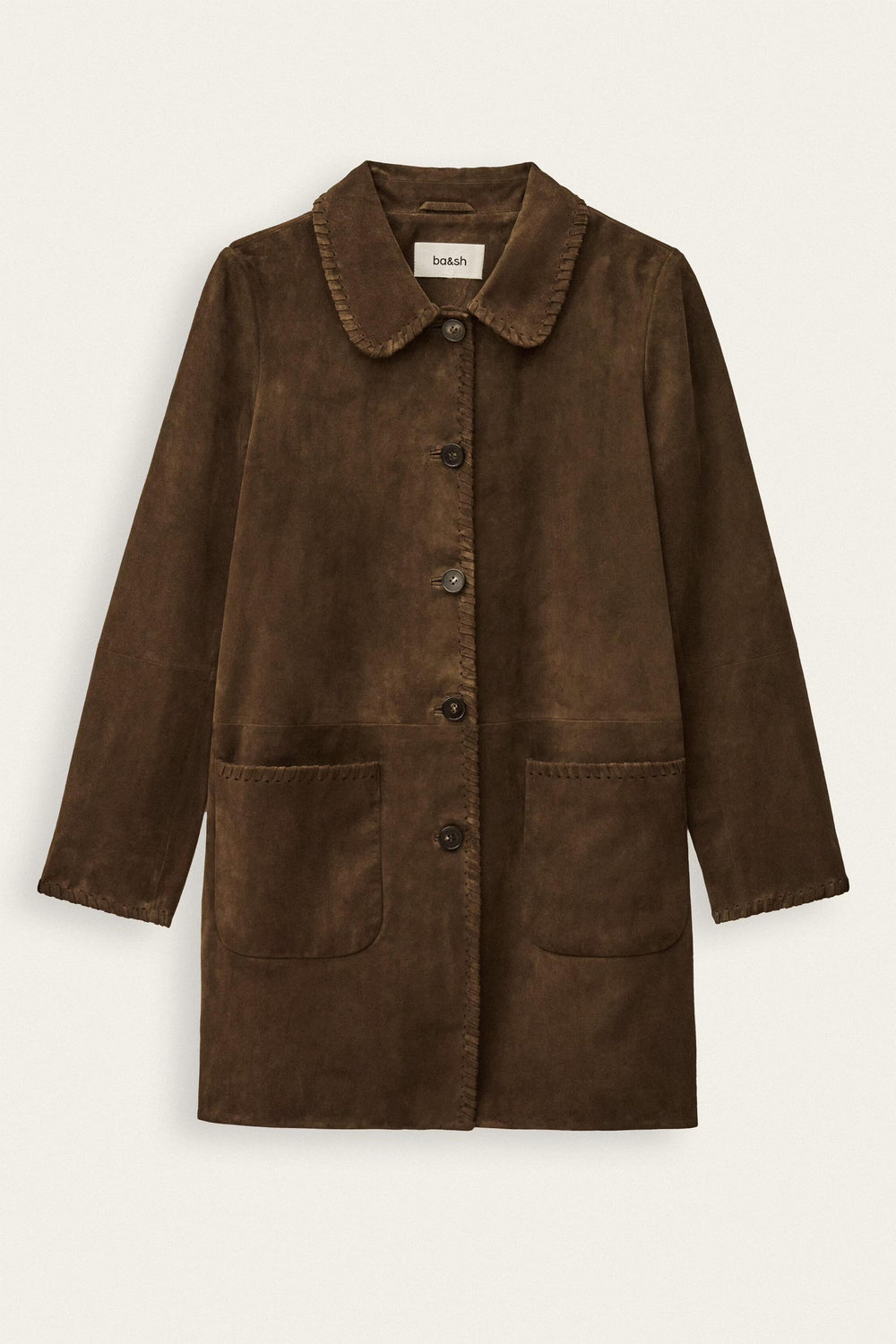 Long Suede Coat Maena Brown