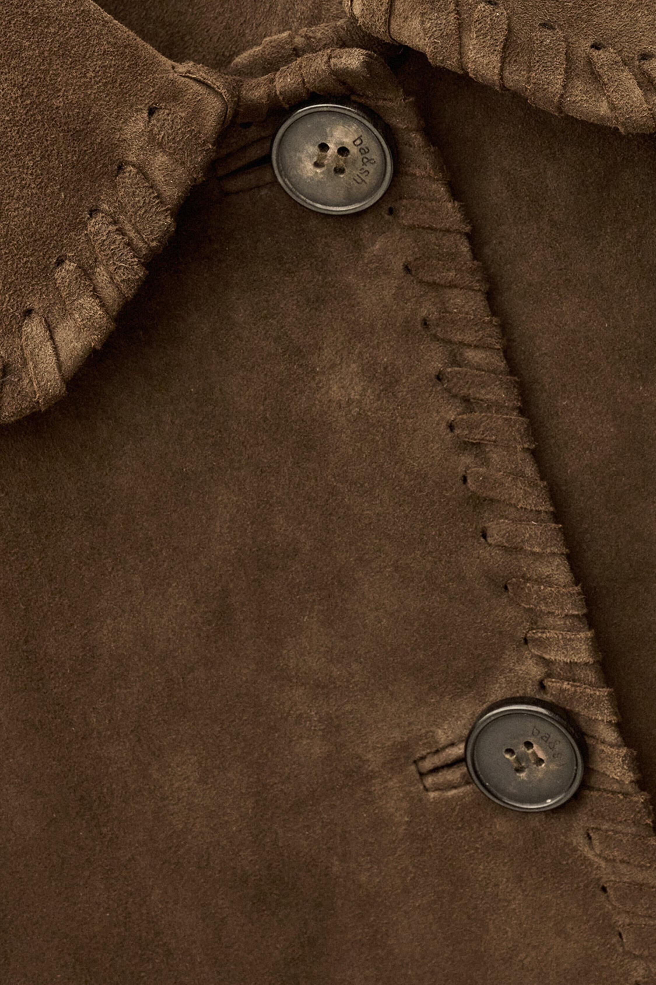 Long Suede Coat Maena Brown