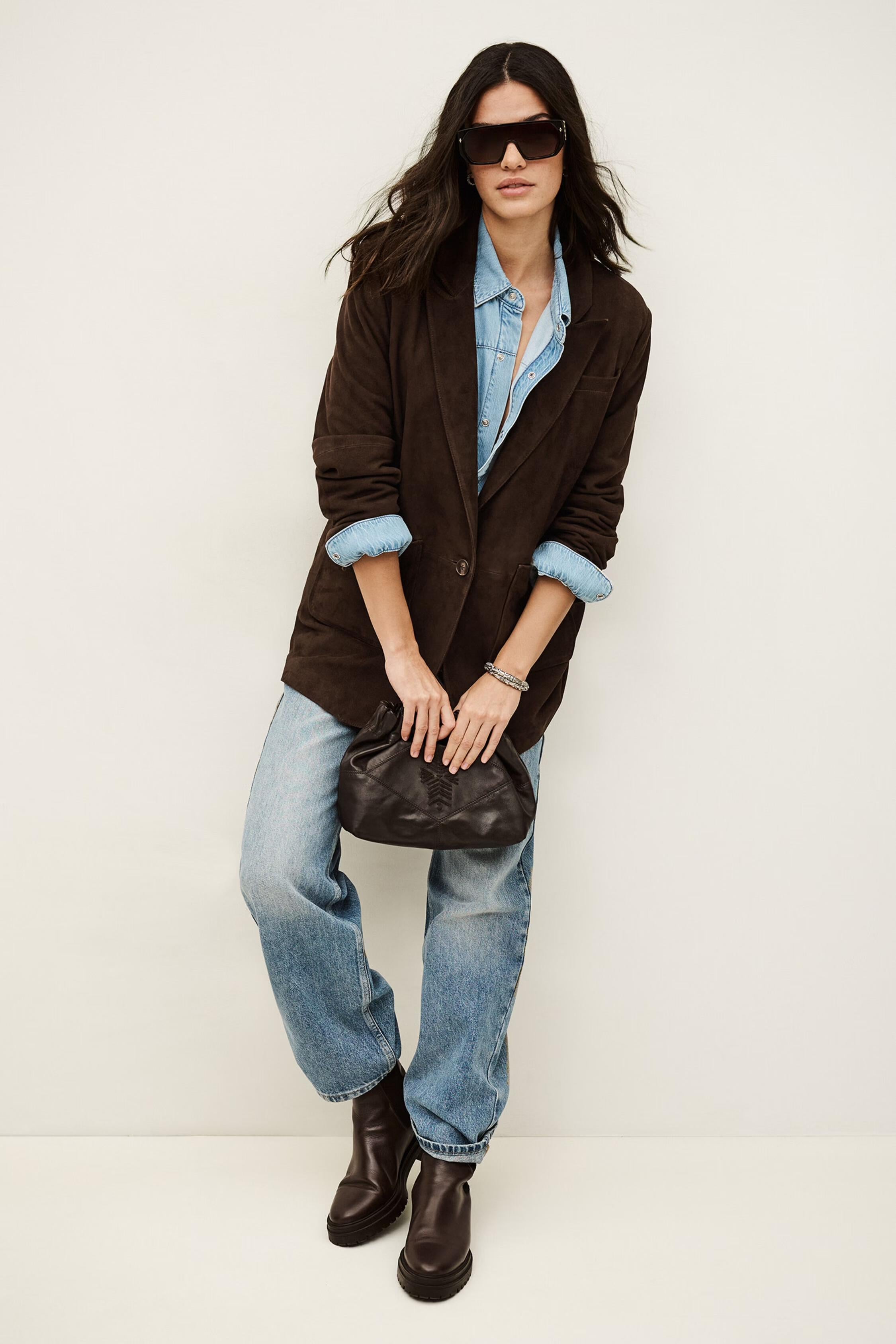 Long Tailored Blazer Mosty Brown