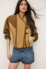 Asymmetric Pocket Jacket Cisca Brown