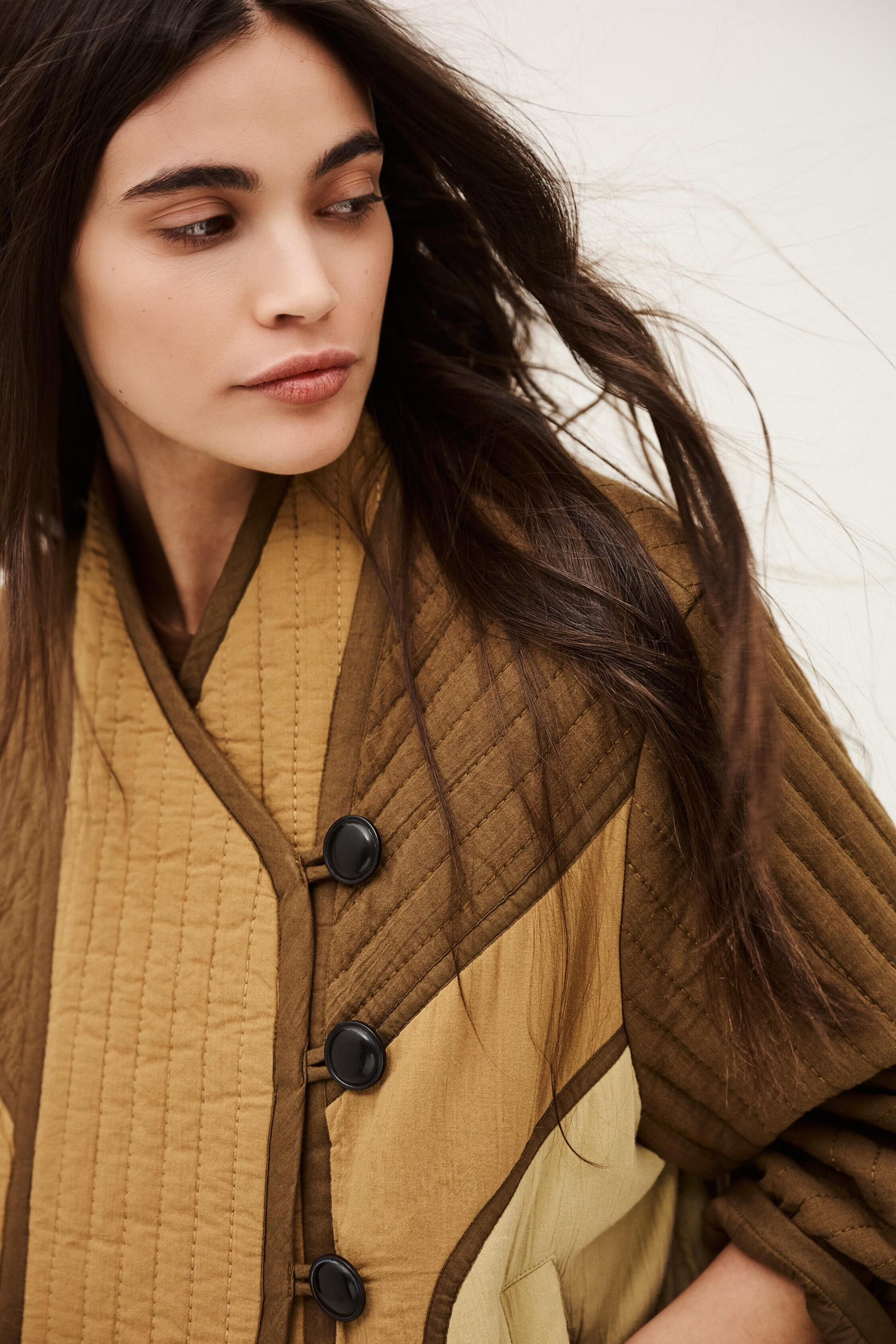 Asymmetric Pocket Jacket Cisca Brown