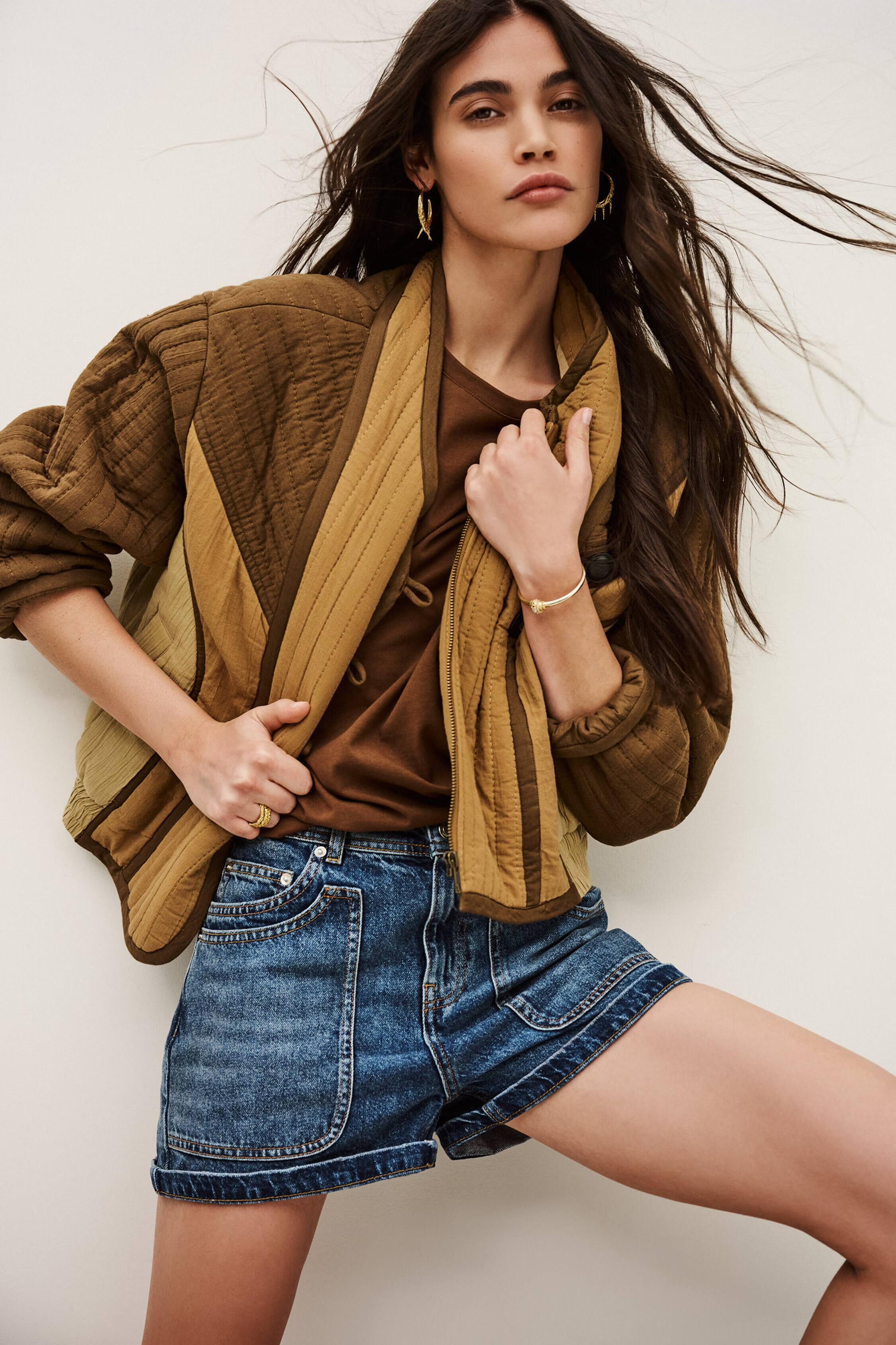 Asymmetric Pocket Jacket Cisca Brown