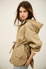 Long Belted Parka Ilio Brown