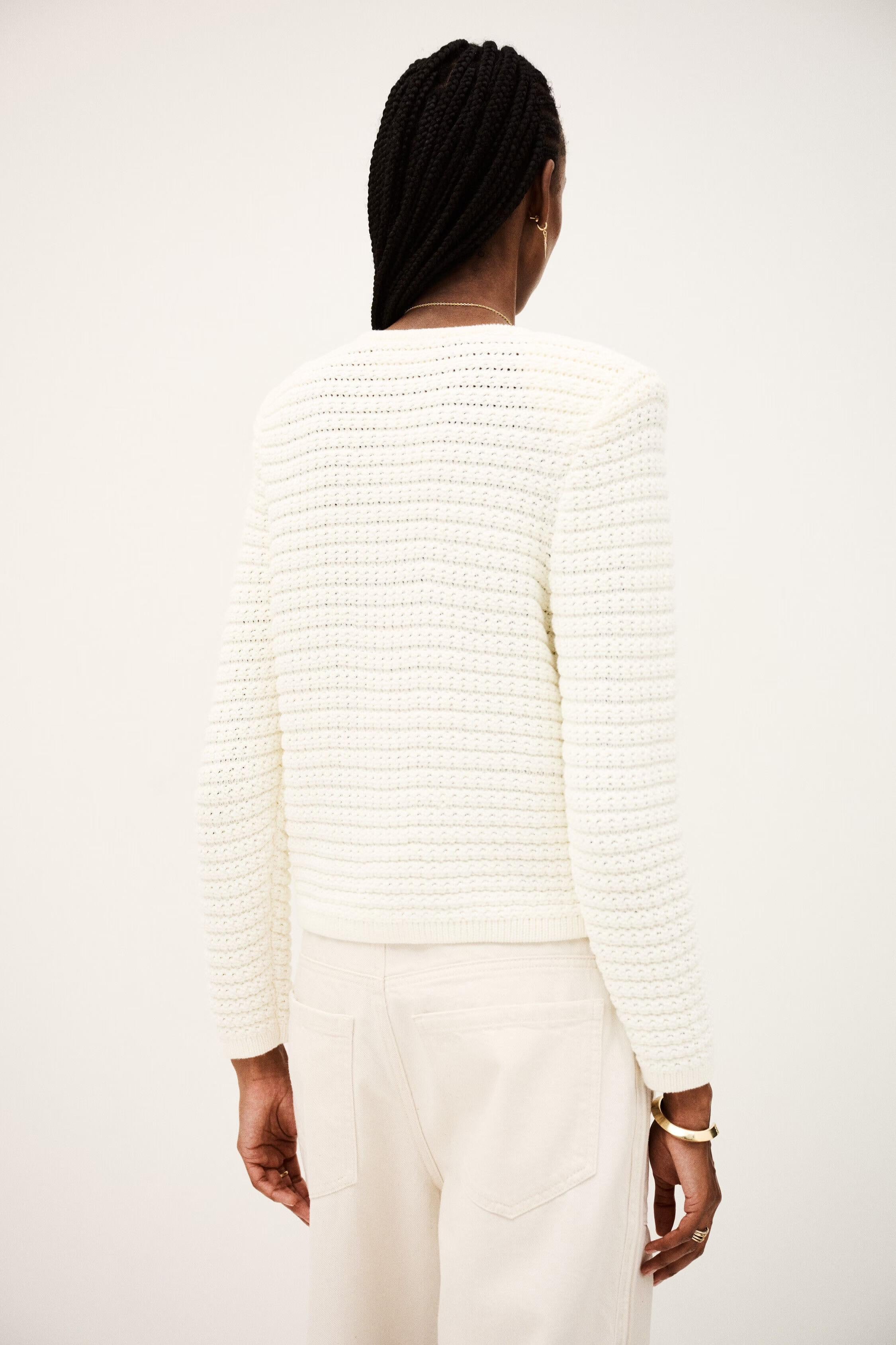 Decorative Knit Cardigan Gaspard Off-White