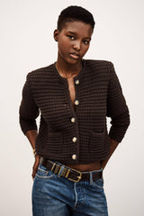 Long-Sleeved Cardigan Gaspard Brown