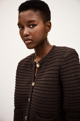 Long-Sleeved Cardigan Gaspard Brown