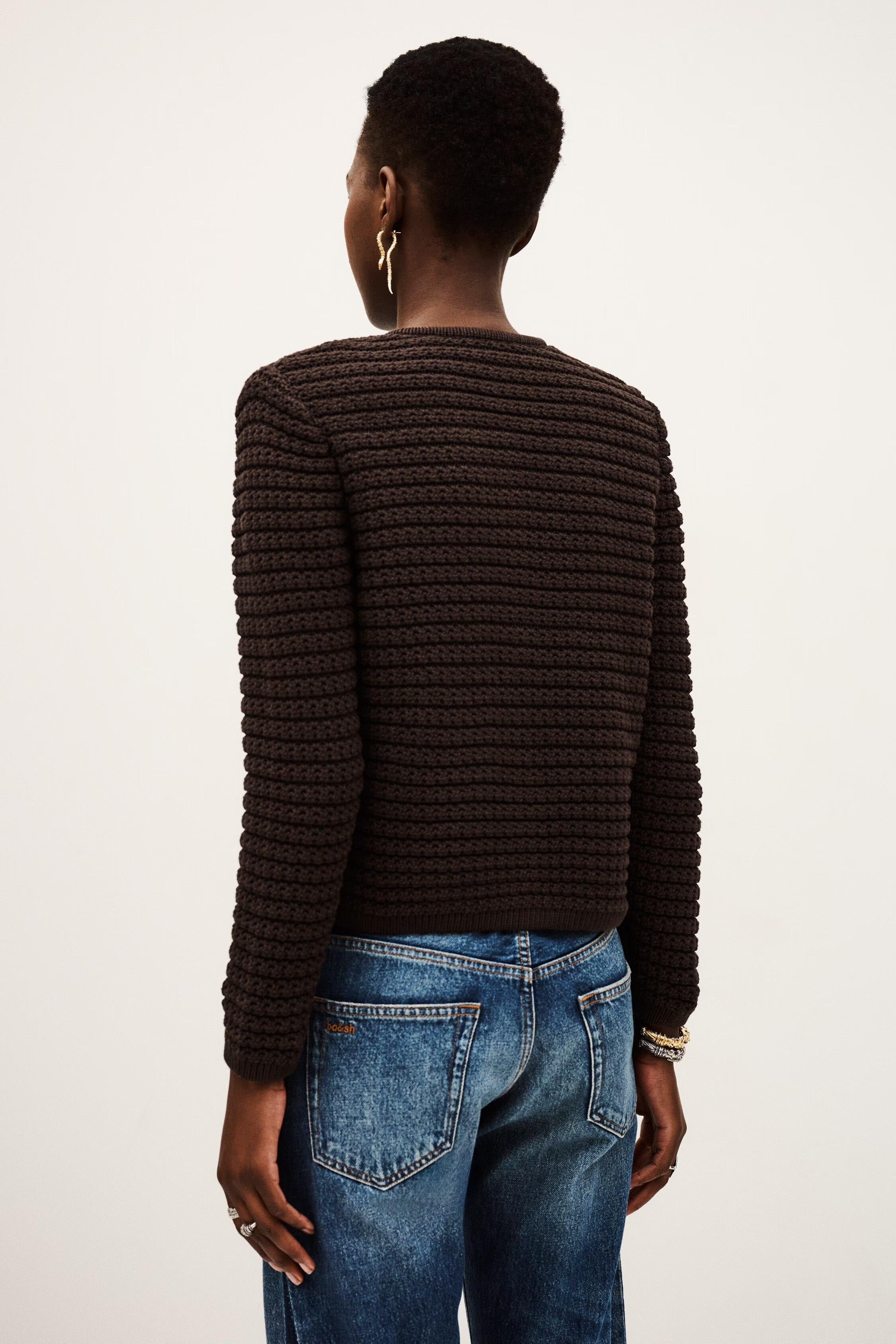 Long-Sleeved Cardigan Gaspard Brown