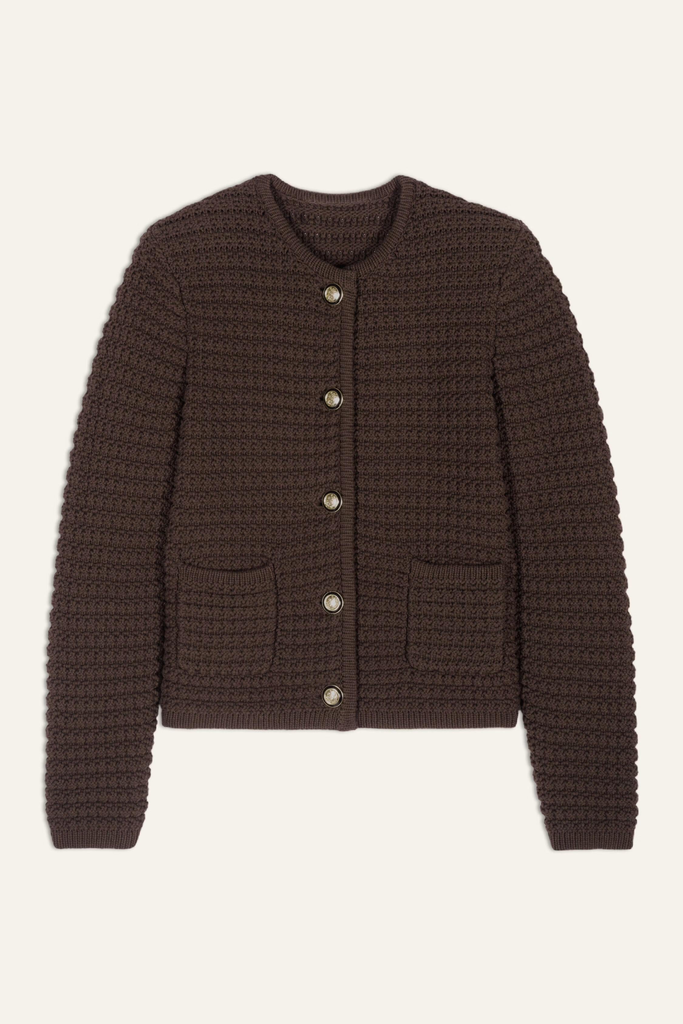 Long-Sleeved Cardigan Gaspard Brown