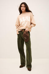 Patterned Cotton Sweatshirt Benjamin Beige