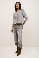 Cropped Button-Up Cardigan Guspa Multicolored