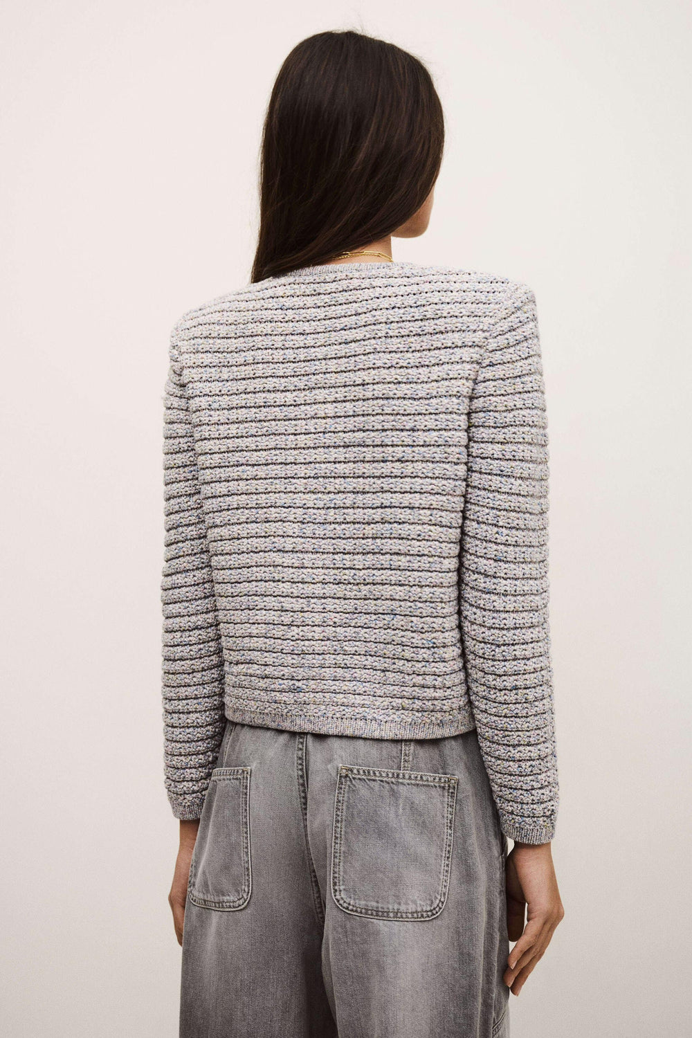 Cropped Button-Up Cardigan Guspa Multicolored