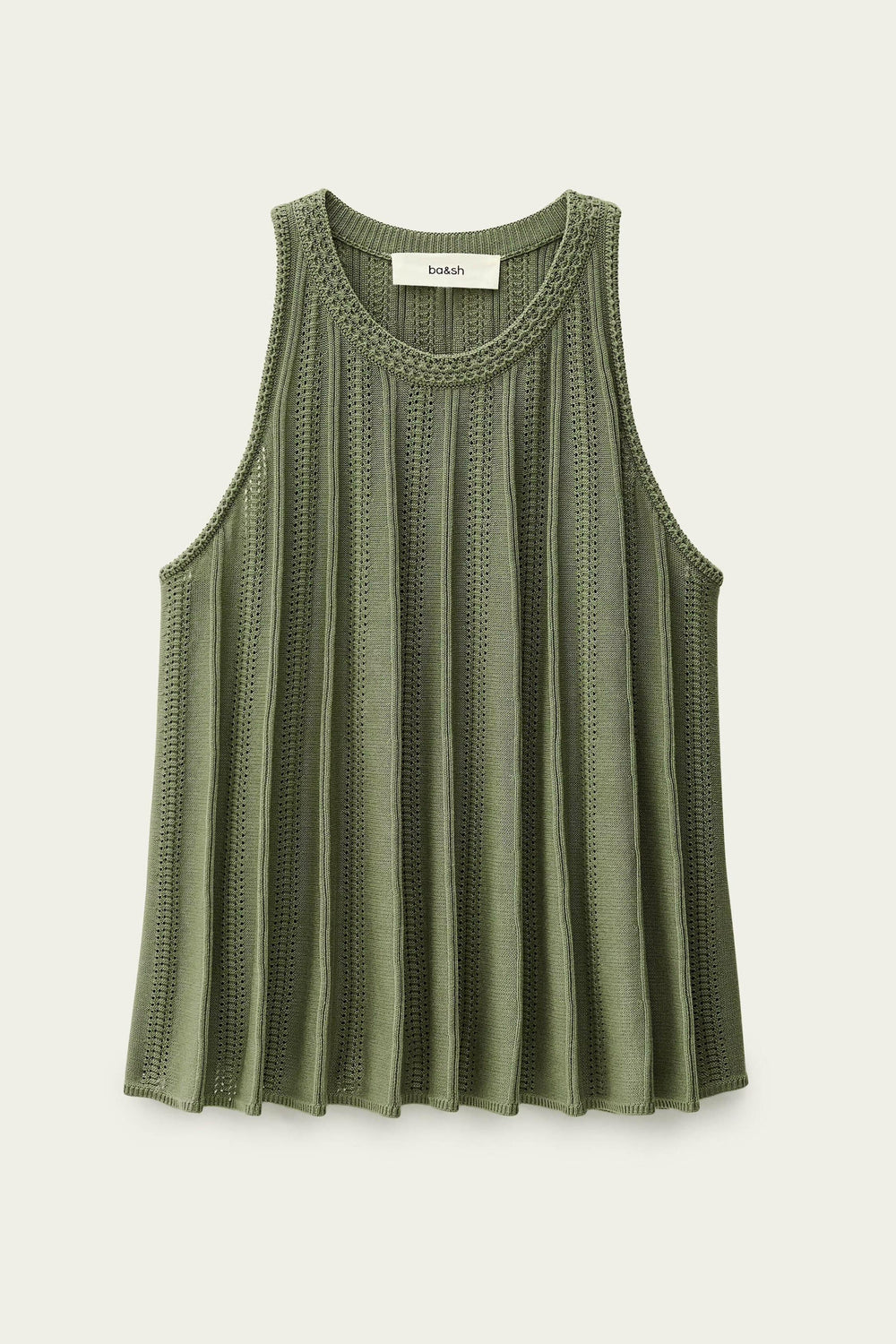 Open-Knit Sleeveless Top Serres Green