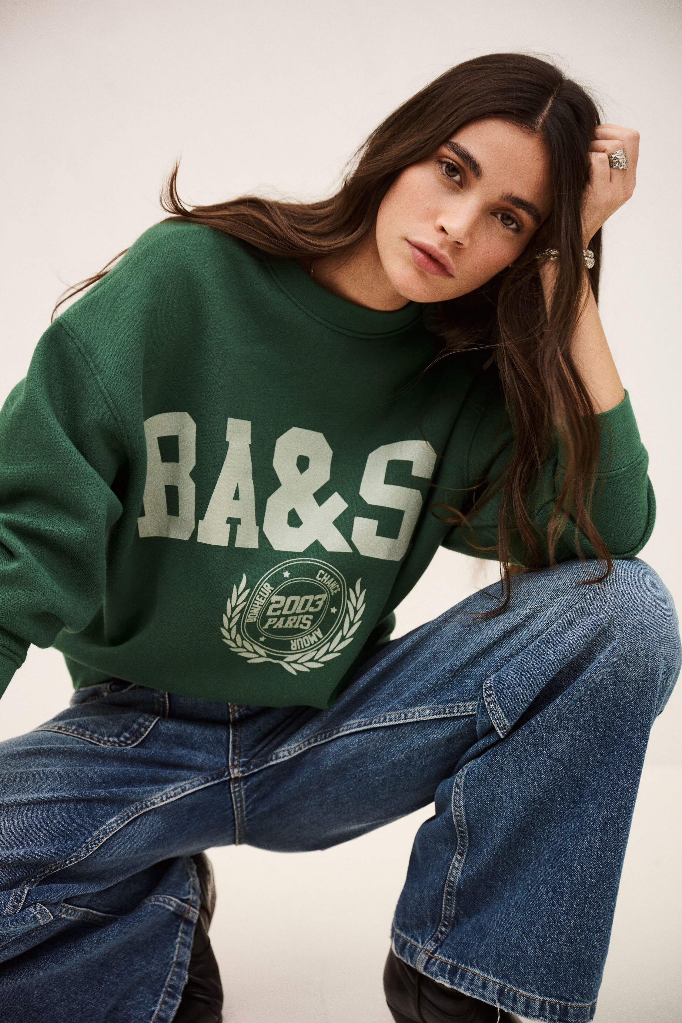 Round-Neck Sweatshirt Fenja Green
