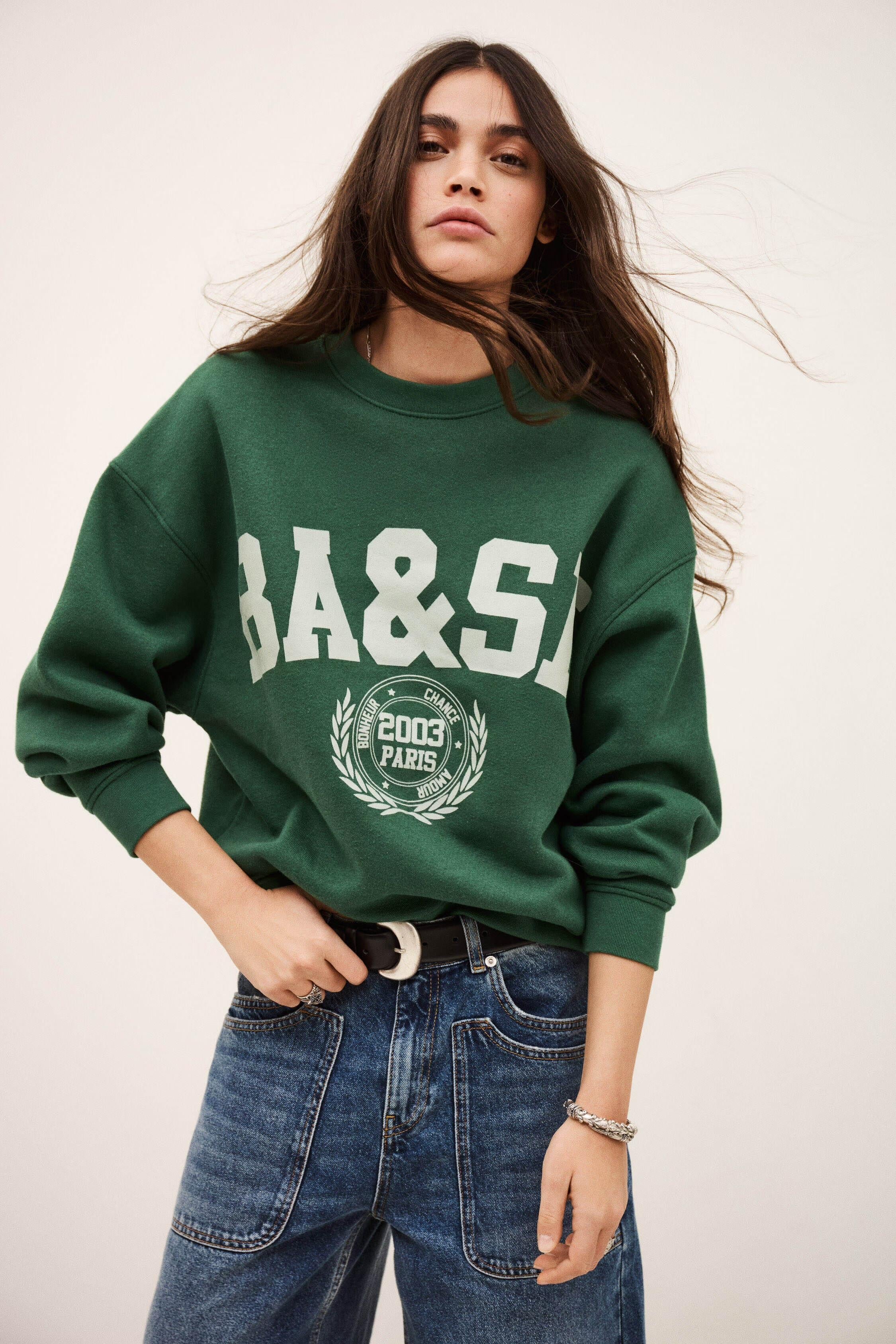 Round-Neck Sweatshirt Fenja Green