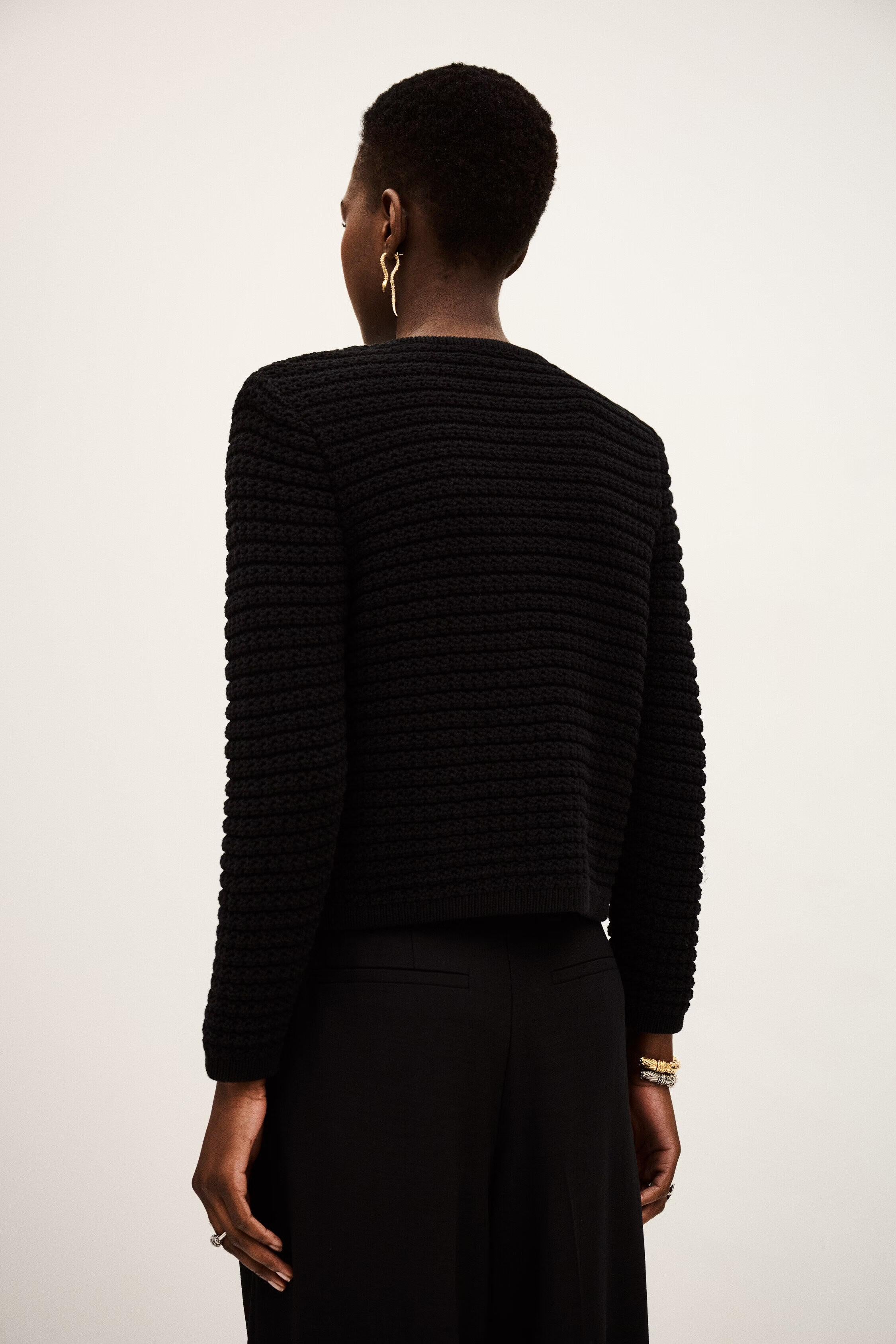 Decorative Knit Cardigan Gaspard Black