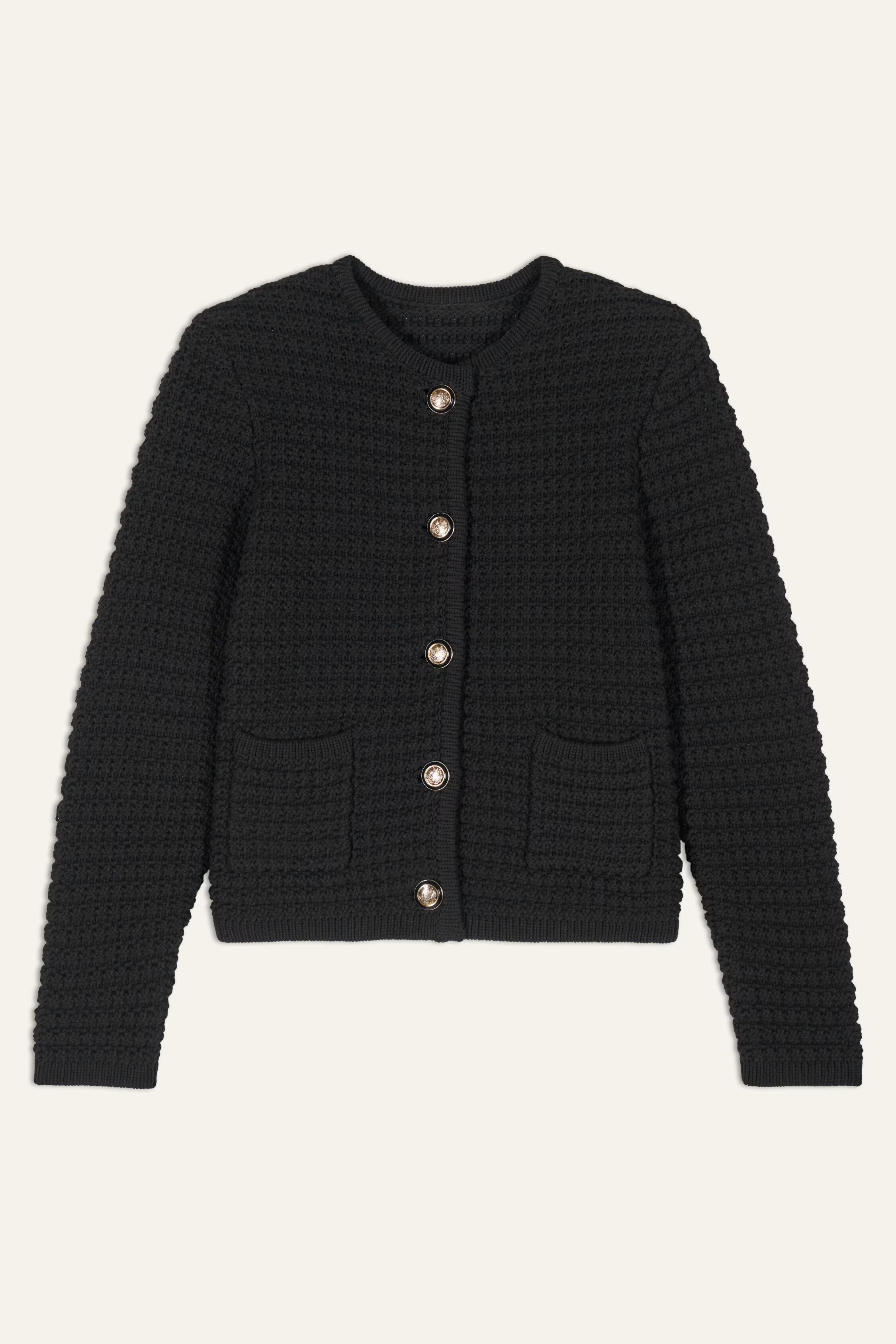 Decorative Knit Cardigan Gaspard Black