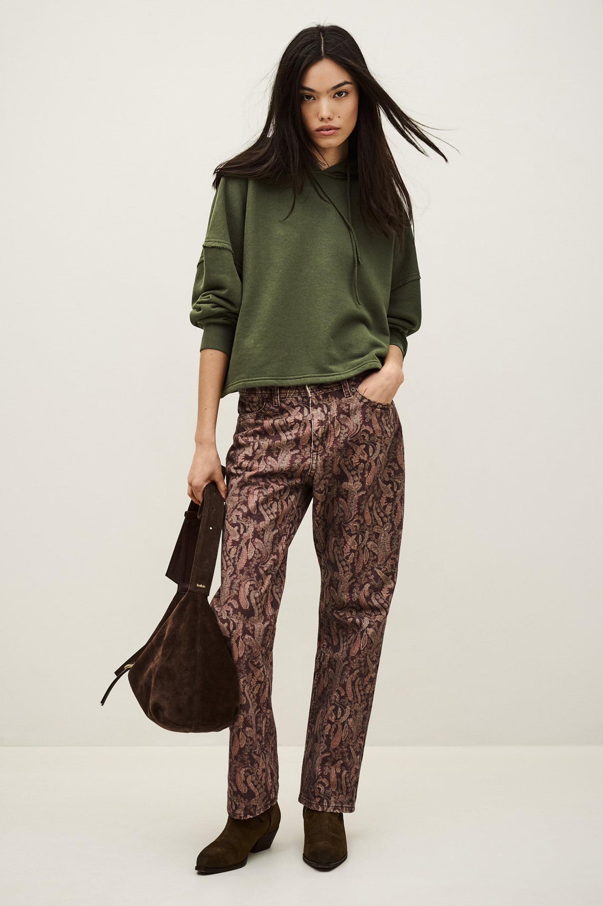 Loose-Fit Hooded Sweatshirt Moby Green