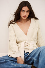 Long Knit Cardigan Perine Off-White