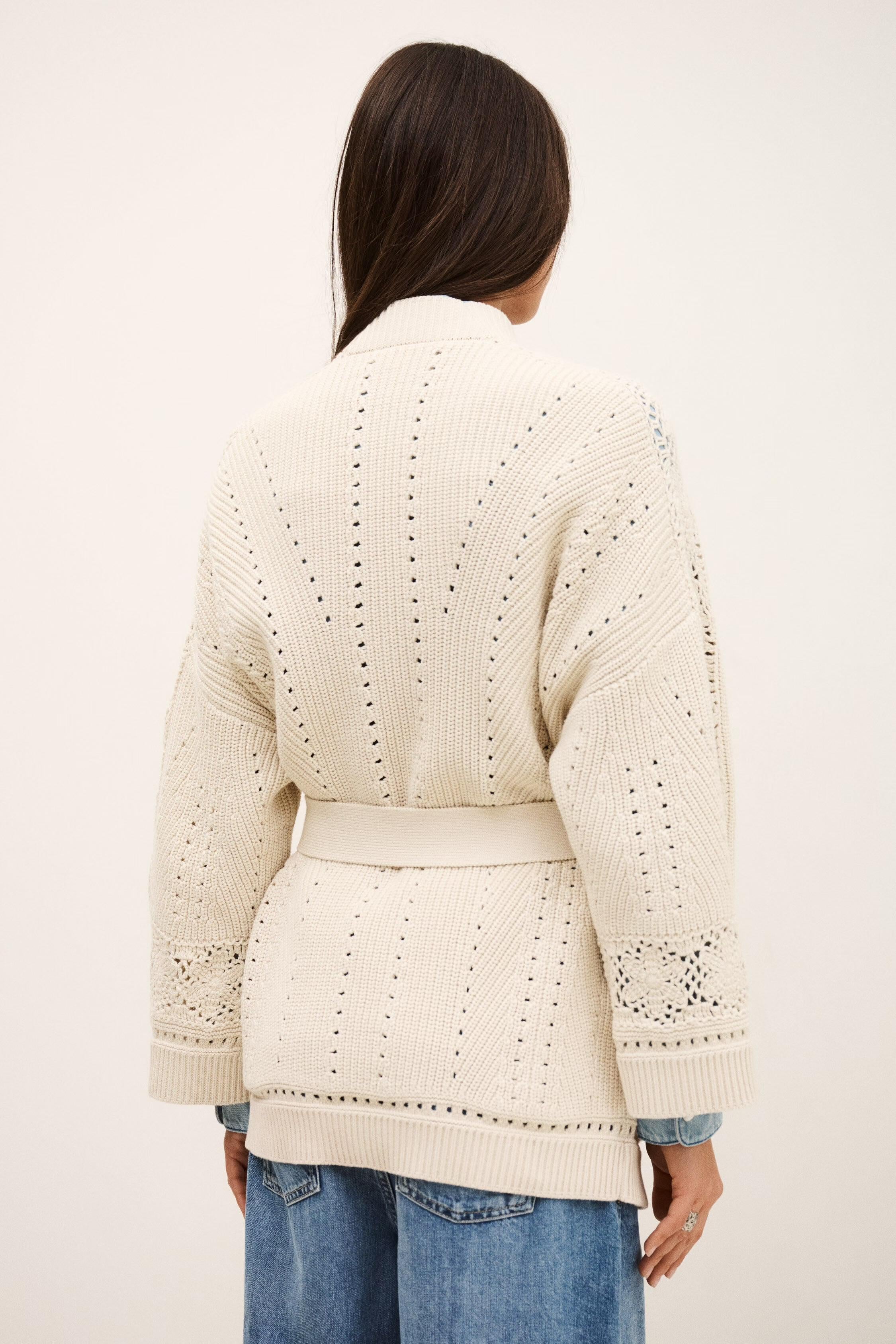 Long Knit Cardigan Perine Off-White