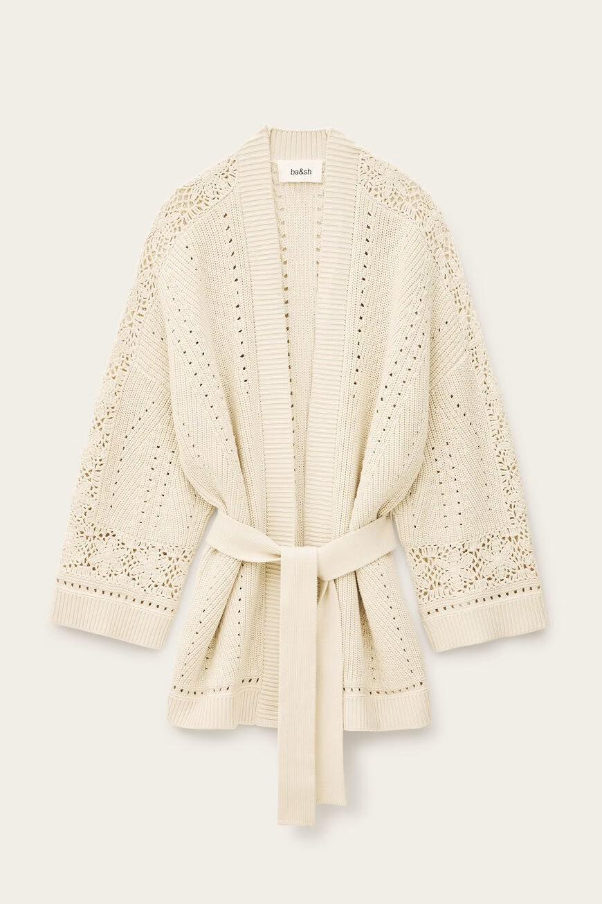 Long Knit Cardigan Perine Off-White