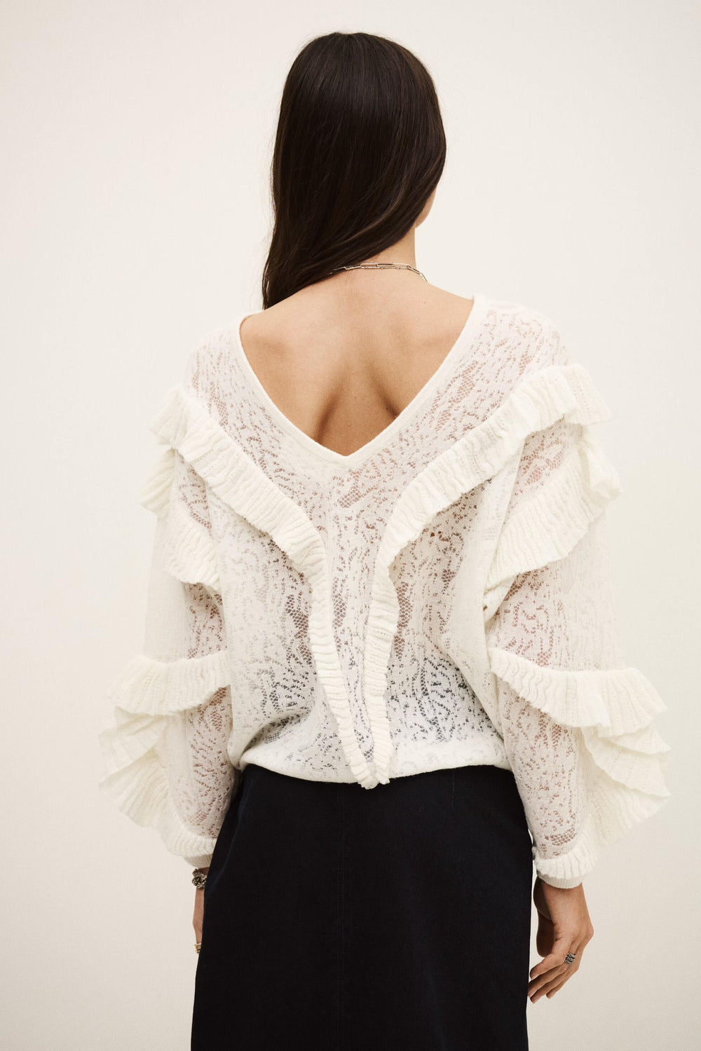Oversize Lace Sweater Lucas Off-White