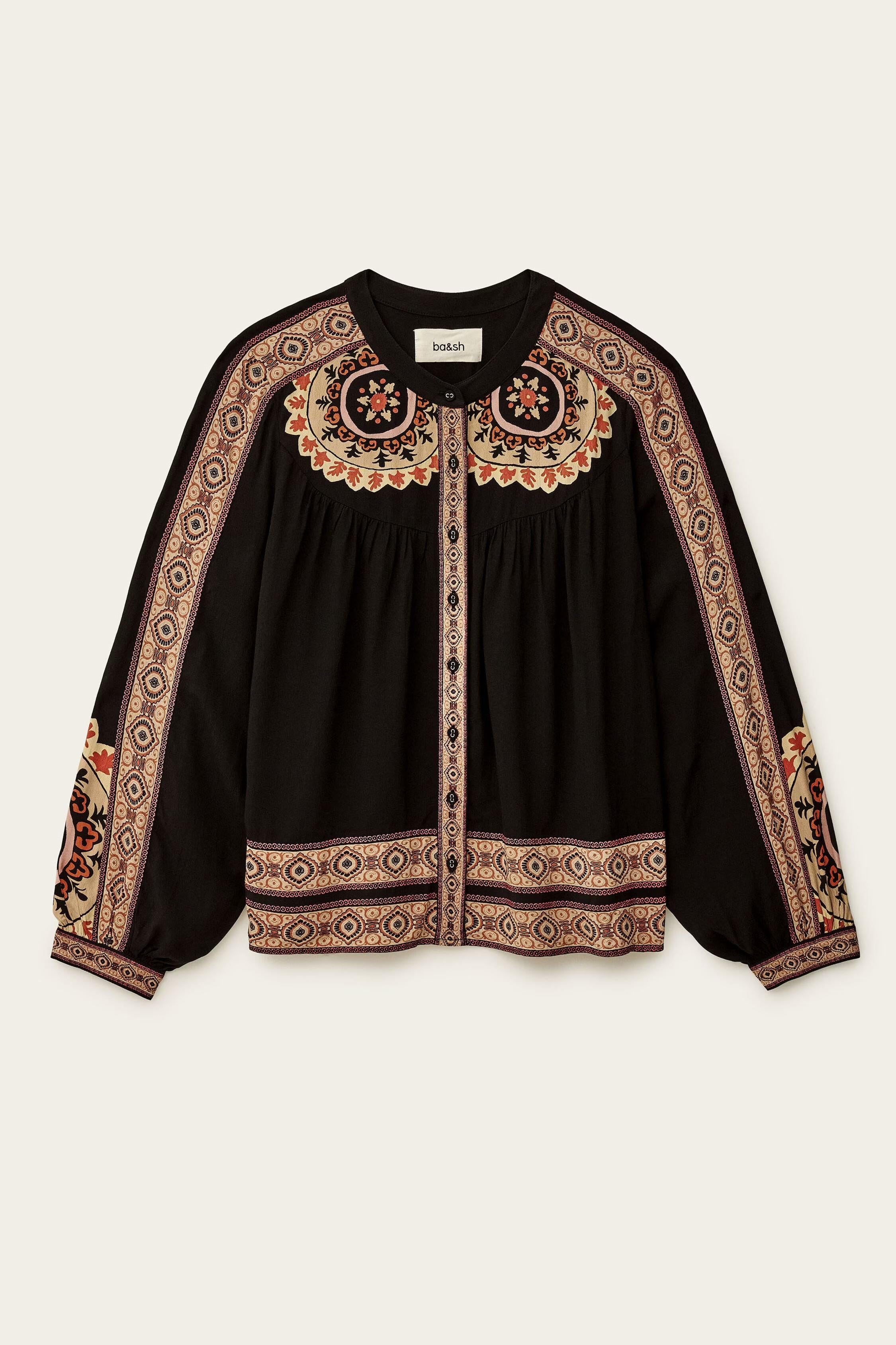 Loose Patterned Shirt Valda Gray