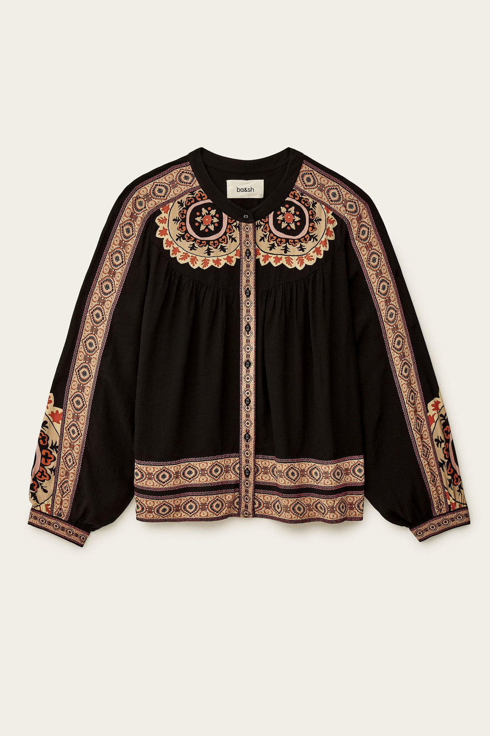 Loose Patterned Shirt Valda Gray
