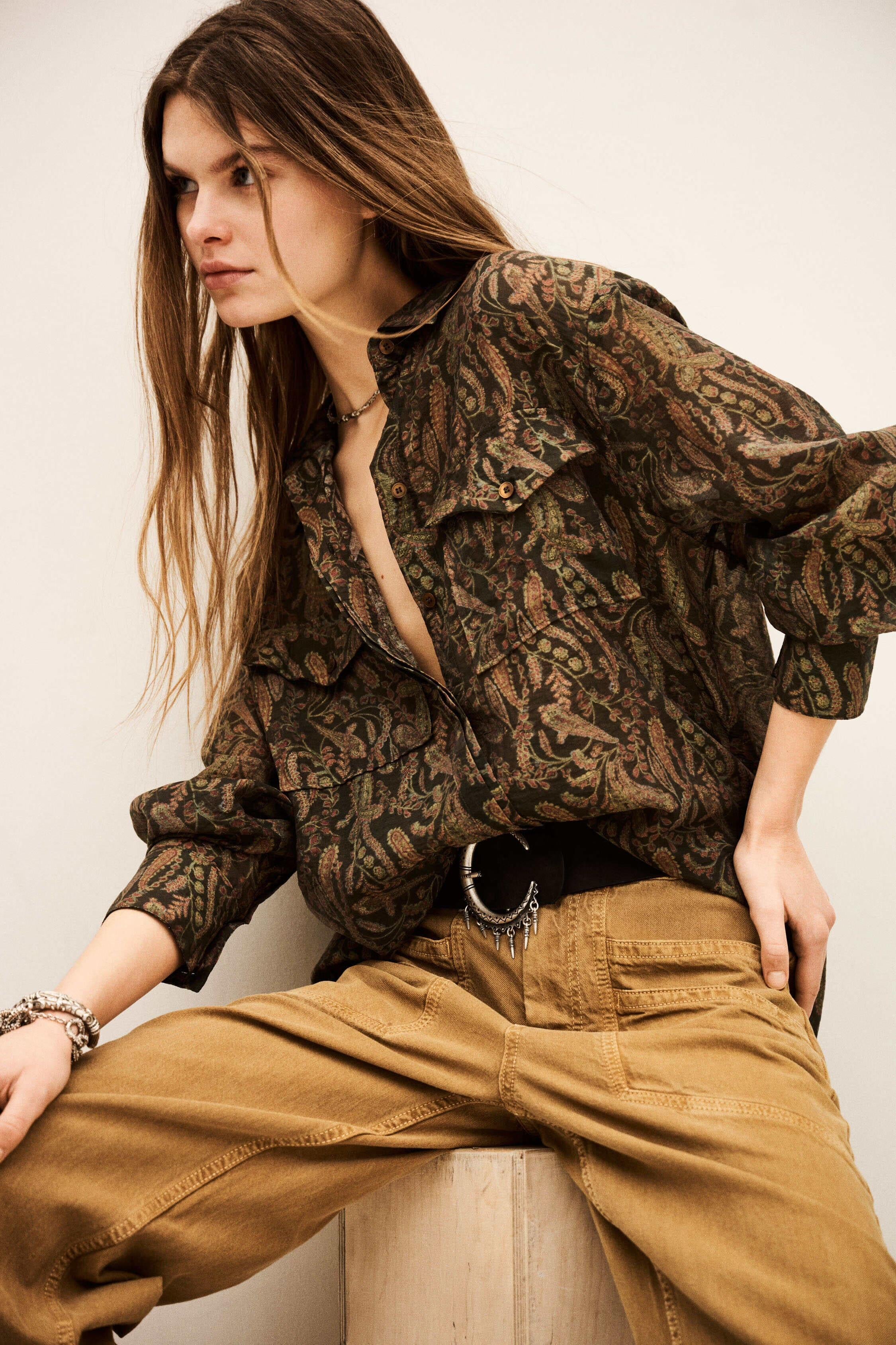 Bohemian Oversize Shirt Tao Green