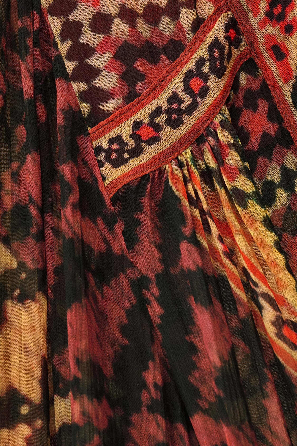 Patterned Blouse, Sleeves Odetta Red