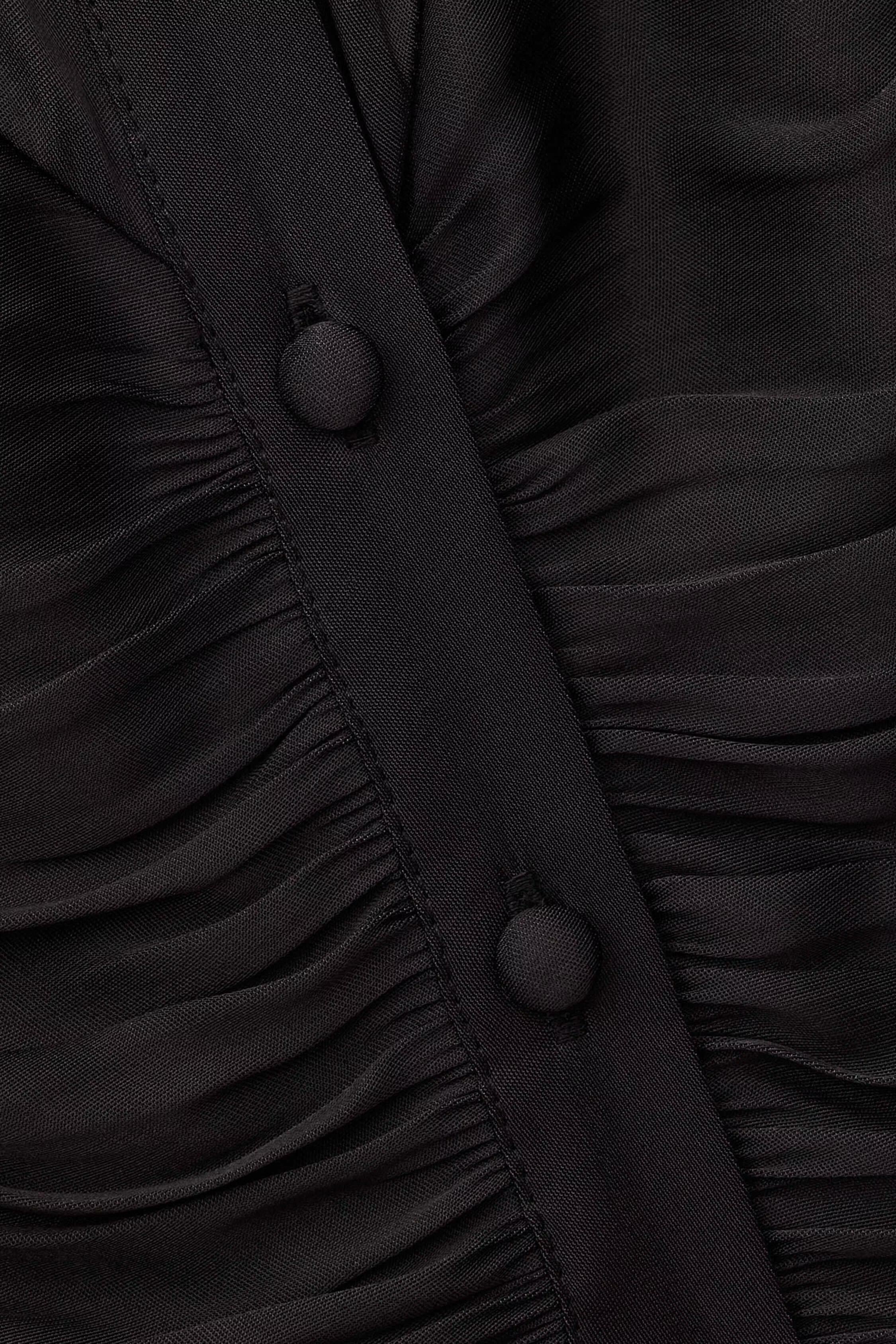 Fitted Satin-Finish Top Cimila Black
