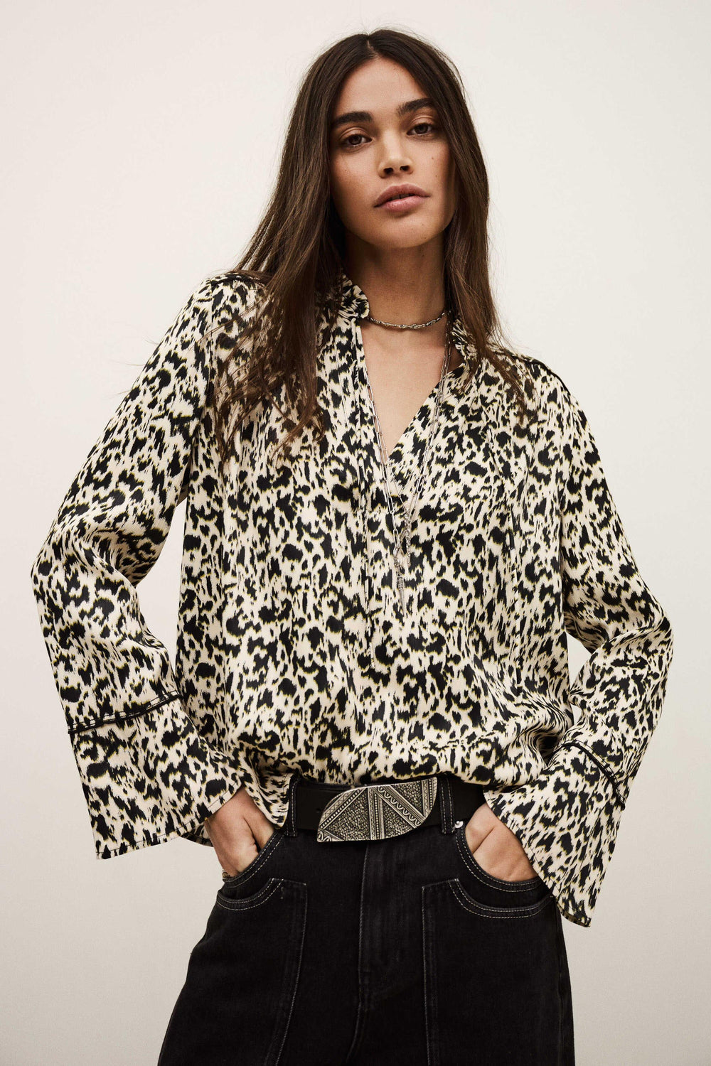 Long Patterned Blouse Pia Off-White