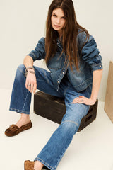 Textured Cargo Jeans Moyce Blue