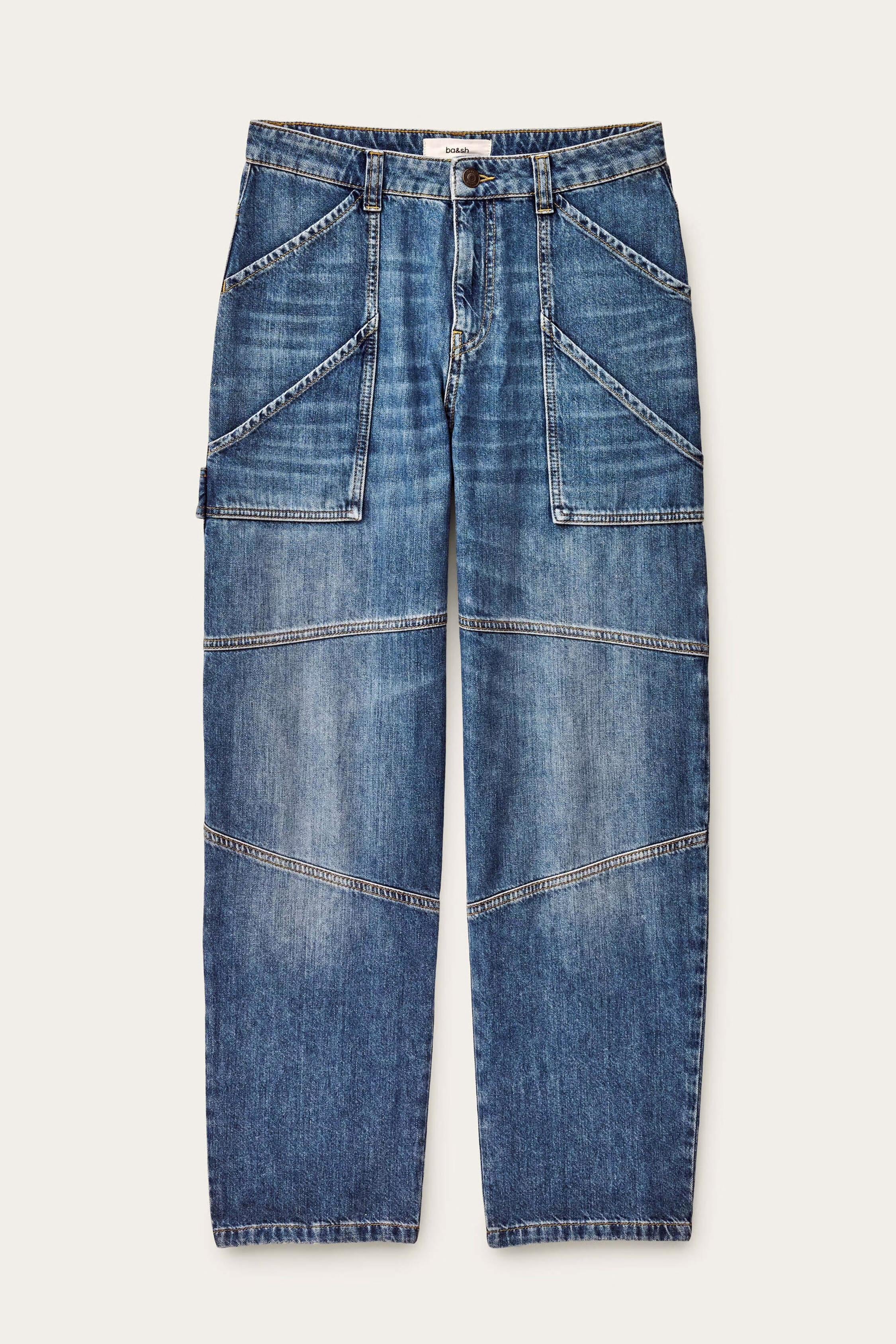 Textured Cargo Jeans Moyce Blue