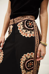 Patterned Flared Pants Valla Gray