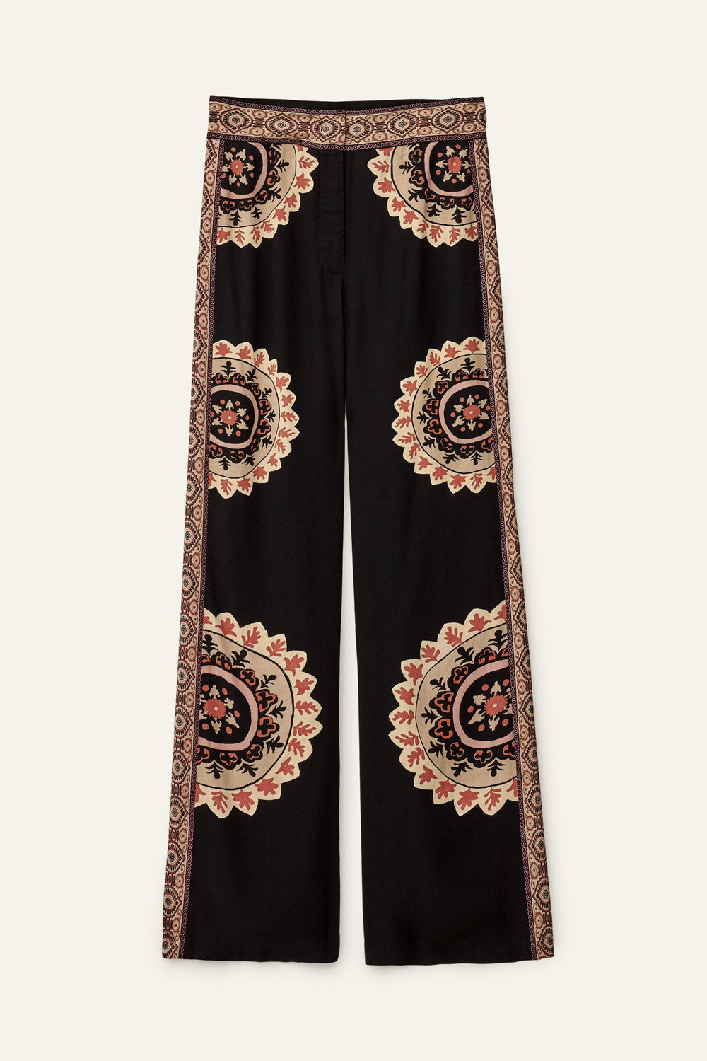 Patterned Flared Pants Valla Gray