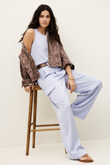 Wide-Leg Cargo Pants Cary Purple