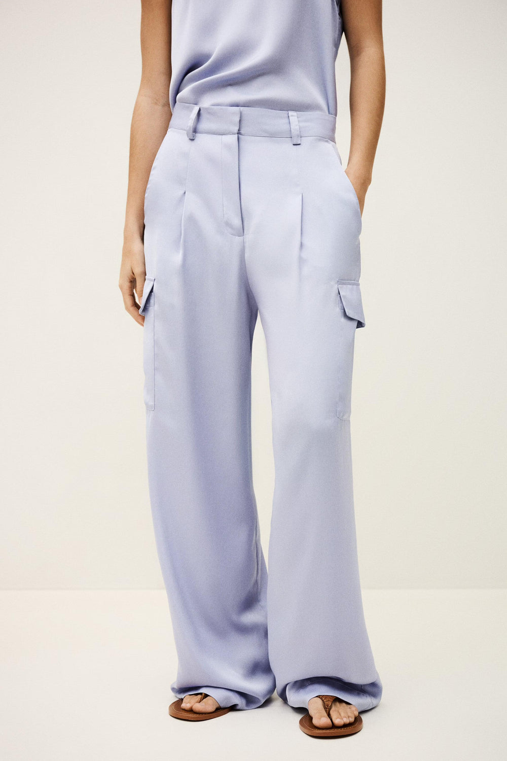 Wide-Leg Cargo Pants Cary Purple