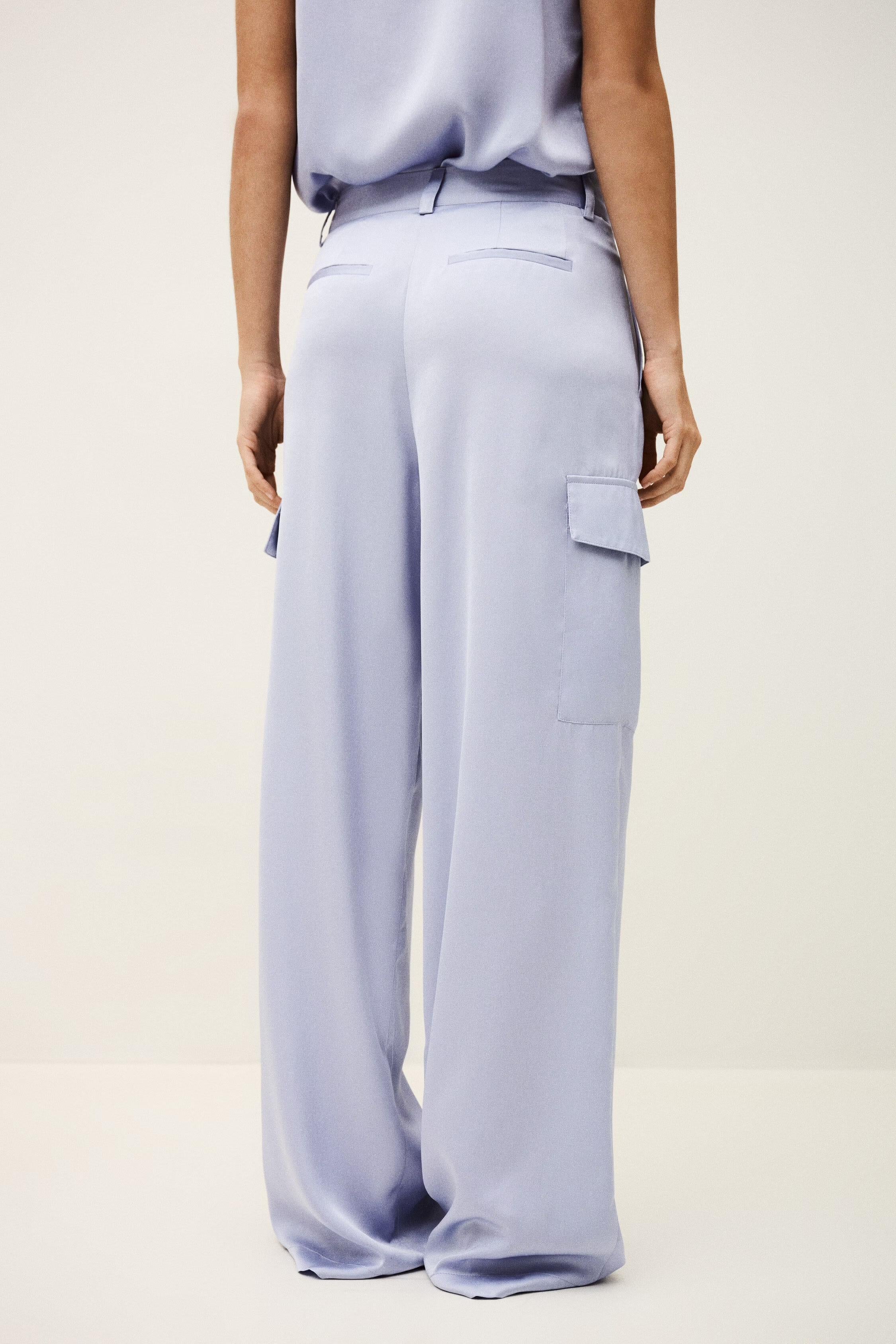 Wide-Leg Cargo Pants Cary Purple